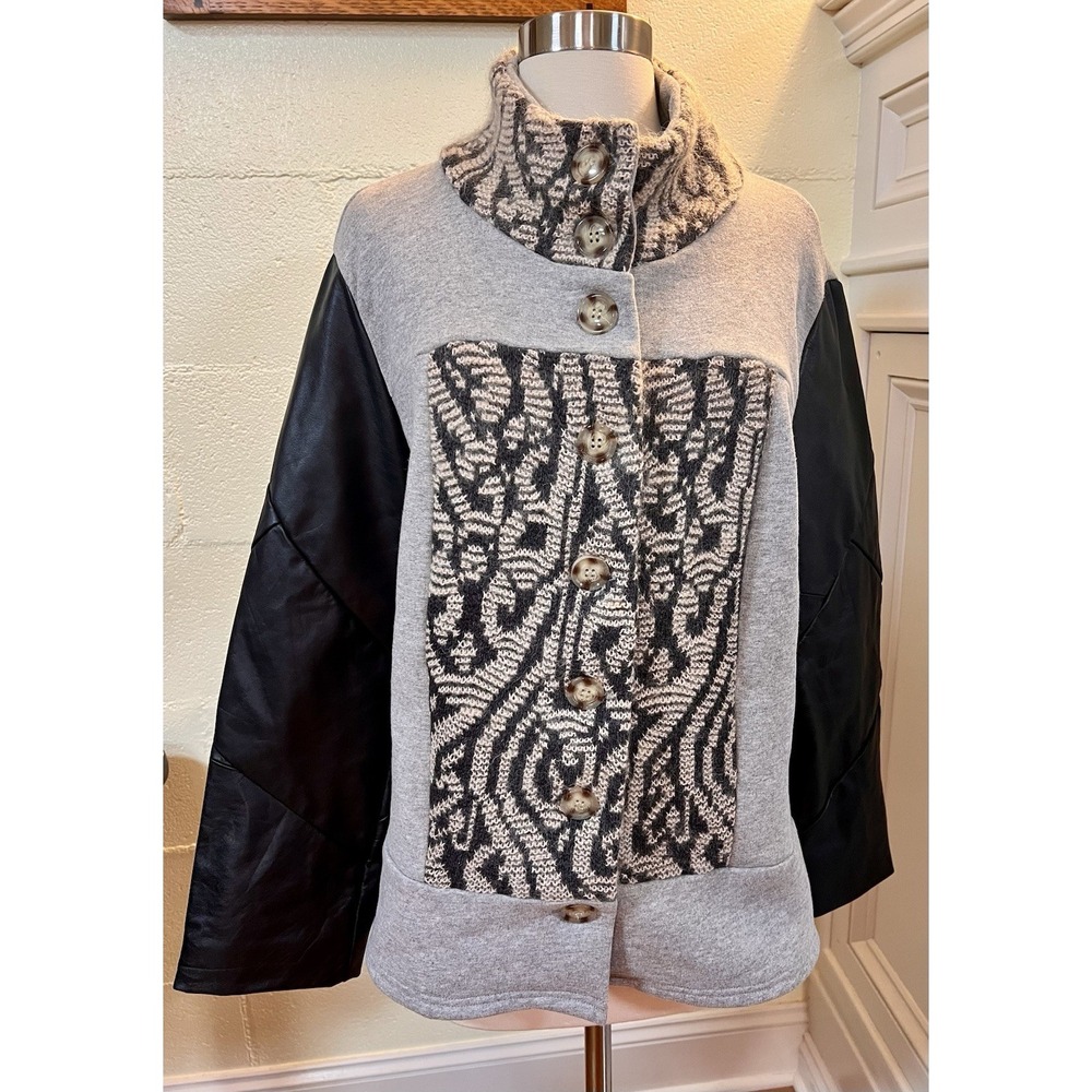 NWT Preloved Grey Strata Jacket Size XL Made In Canada From Reclaimed Fabrics